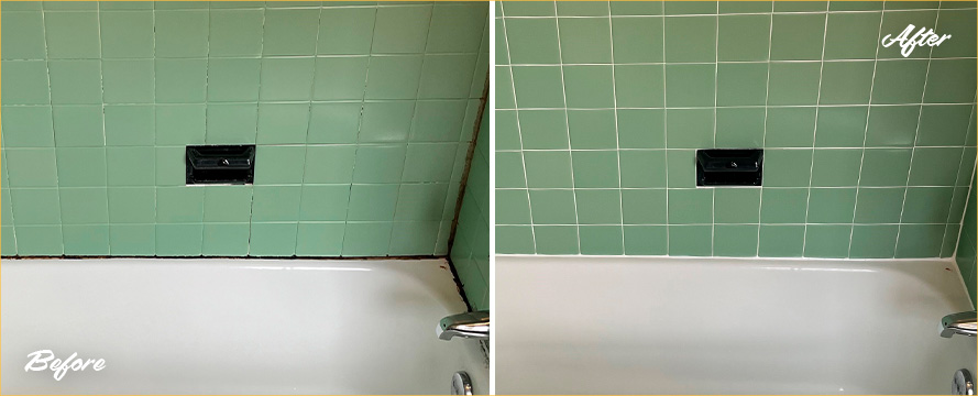 Shower Before and After Our Remarkable Caulking Services in Natick, MA