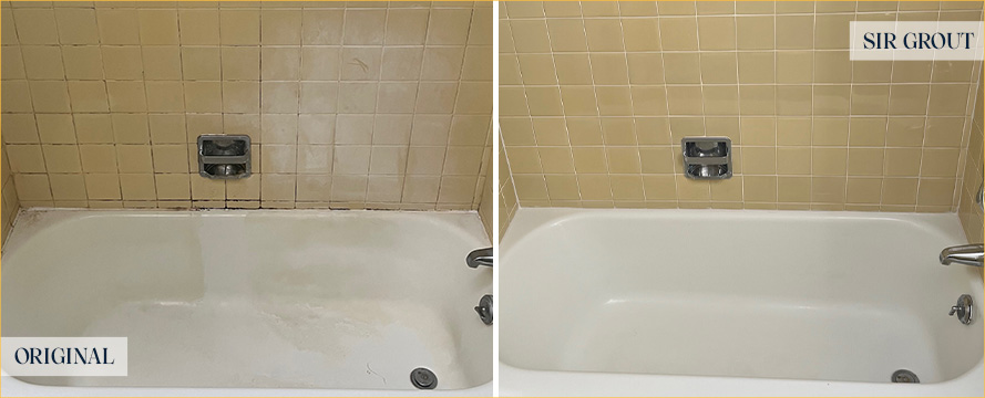 Shower Before and After a Flawless Grout Sealing in Auburndale, MA