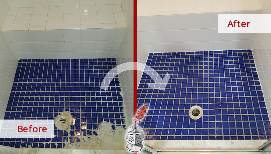 That White Chalky Build Up in Your Shower Is Efflorescence Read How It Was  Removed with a Tile Cleaning in Waban MA