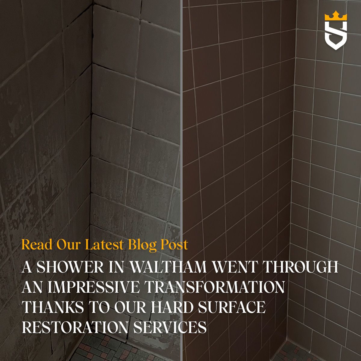 A Shower in Waltham Went Through an Impressive Transformation Thanks to Our Hard Surface Restoration Services