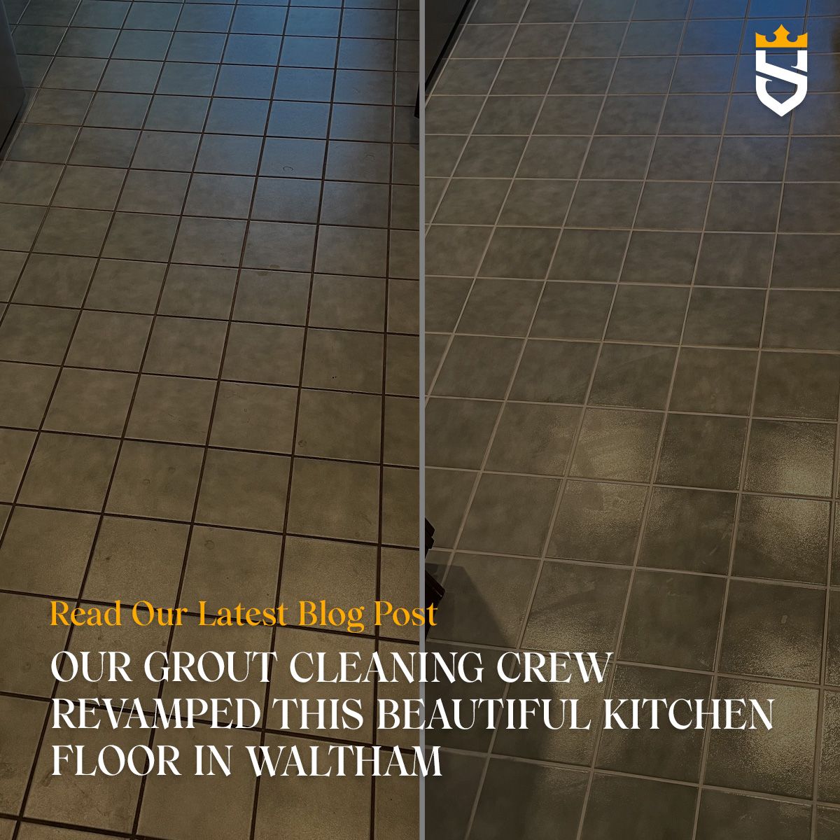 Our Grout Cleaning Crew Revamped This Beautiful Kitchen Floor in Waltham