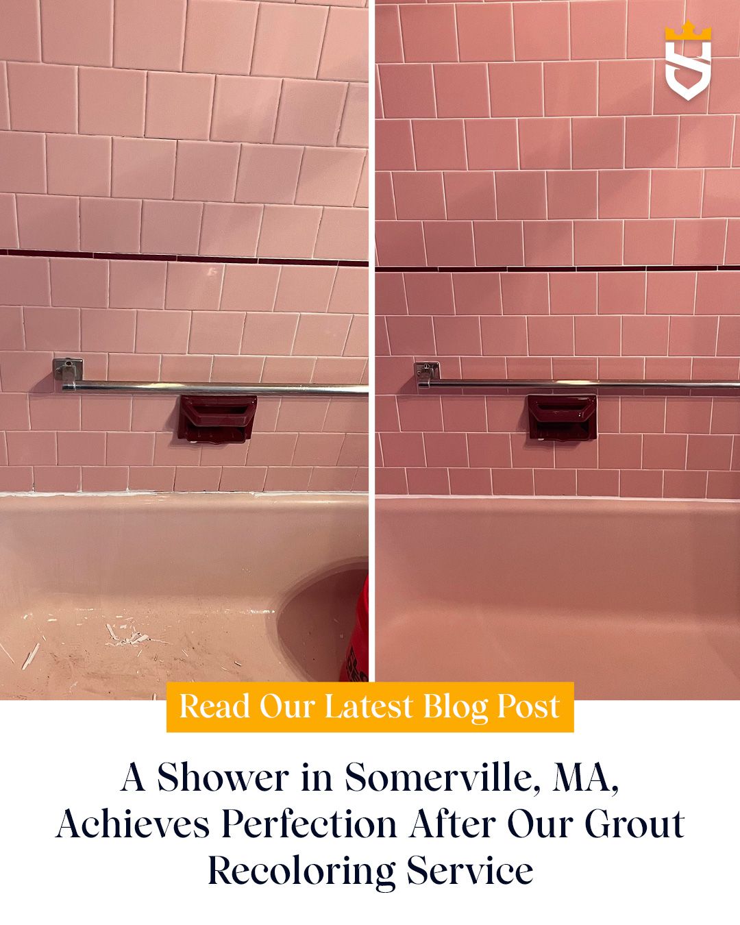 A Shower in Somerville, MA, Achieves Perfection After Our Grout Recoloring Service